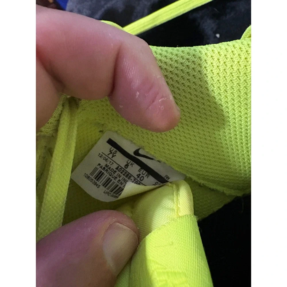 Nike Air Force 1 Low Volt Neon Yellow Patent Leather Sneakers AO2286-700 Size 7Y